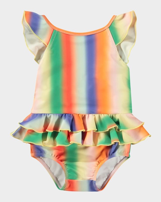 Girl's Nalani Ruffle One-Piece Swimsuit, Size 3M-3